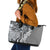 Aloha Vintage Plumeria Hawaiian Tapa Pattern Leather Tote Bag Gray Hawaiian Tapa Pattern - Polynesian Pride