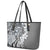 Aloha Vintage Plumeria Hawaiian Tapa Pattern Leather Tote Bag Gray Hawaiian Tapa Pattern - Polynesian Pride