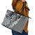 Aloha Vintage Plumeria Hawaiian Tapa Pattern Leather Tote Bag Gray Hawaiian Tapa Pattern - Polynesian Pride