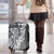 Aloha Vintage Plumeria Hawaiian Tapa Pattern Luggage Cover Gray Hawaiian Tapa Pattern - Polynesian Pride