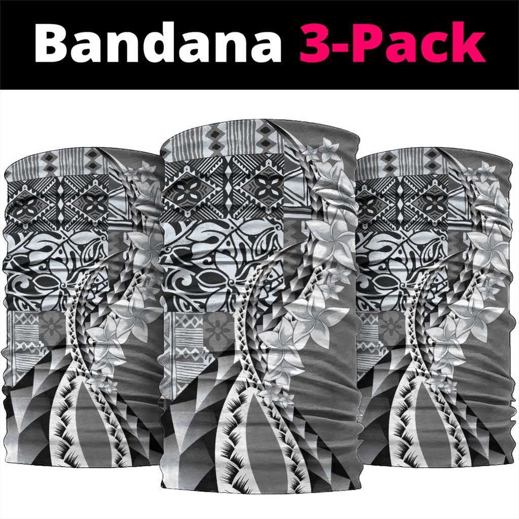 Aloha Vintage Plumeria Hawaiian Tapa Pattern Neck Gaiter Gray Hawaiian Tapa Pattern - undefined