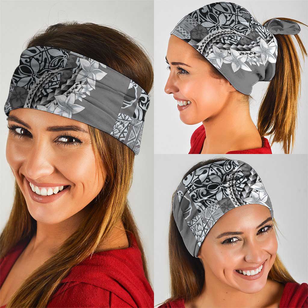 Aloha Vintage Plumeria Hawaiian Tapa Pattern Neck Gaiter Gray Hawaiian Tapa Pattern - undefined