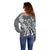 Aloha Vintage Plumeria Hawaiian Tapa Pattern Off Shoulder Sweater Gray Hawaiian Tapa Pattern - Polynesian Pride