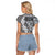 Aloha Vintage Plumeria Hawaiian Tapa Pattern Raglan Cropped T Shirt Gray Hawaiian Tapa Pattern - Polynesian Pride