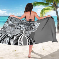 Aloha Vintage Plumeria Hawaiian Tapa Pattern Sarong Gray Hawaiian Tapa Pattern - Polynesian Pride