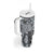 Aloha Vintage Plumeria Hawaiian Tapa Pattern Tumbler With Handle Gray Hawaiian Tapa Pattern - Polynesian Pride