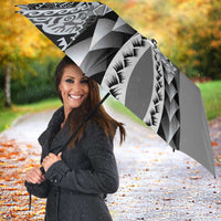 Aloha Vintage Plumeria Hawaiian Tapa Pattern Umbrella Gray Hawaiian Tapa Pattern - Polynesian Pride