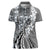 Aloha Vintage Plumeria Hawaiian Tapa Pattern Women Polo Shirt Gray Hawaiian Tapa Pattern - Polynesian Pride