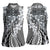 Aloha Vintage Plumeria Hawaiian Tapa Pattern Women Sleeveless Polo Shirt Gray Hawaiian Tapa Pattern - Polynesian Pride