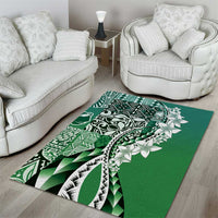 Aloha Vintage Plumeria Hawaiian Tapa Pattern Area Rug Green Hawaiian Tapa Pattern - Polynesian Pride