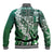 Aloha Vintage Plumeria Hawaiian Tapa Pattern Baseball Jacket Green Hawaiian Tapa Pattern - Polynesian Pride