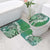 Aloha Vintage Plumeria Hawaiian Tapa Pattern Bathroom Set Green Hawaiian Tapa Pattern - Polynesian Pride