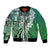Aloha Vintage Plumeria Hawaiian Tapa Pattern Bomber Jacket Green Hawaiian Tapa Pattern - Polynesian Pride