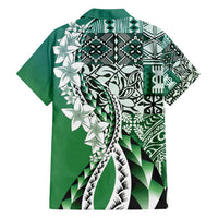 Aloha Vintage Plumeria Hawaiian Tapa Pattern Family Matching Tank Maxi Dress and Hawaiian Shirt Green Hawaiian Tapa Pattern - Polynesian Pride