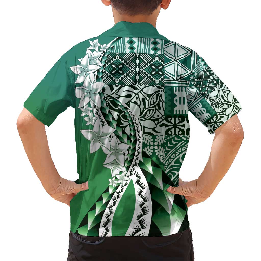 Aloha Vintage Plumeria Hawaiian Tapa Pattern Hawaiian Shirt Green Hawaiian Tapa Pattern - Polynesian Pride