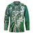 Aloha Vintage Plumeria Hawaiian Tapa Pattern Hockey Jersey Green Hawaiian Tapa Pattern - Polynesian Pride