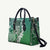 Aloha Vintage Plumeria Hawaiian Tapa Pattern Leather Bag Green Hawaiian Tapa Pattern - Polynesian Pride