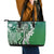 Aloha Vintage Plumeria Hawaiian Tapa Pattern Leather Tote Bag Green Hawaiian Tapa Pattern - Polynesian Pride