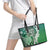 Aloha Vintage Plumeria Hawaiian Tapa Pattern Leather Tote Bag Green Hawaiian Tapa Pattern - Polynesian Pride