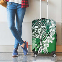 Aloha Vintage Plumeria Hawaiian Tapa Pattern Luggage Cover Green Hawaiian Tapa Pattern - Polynesian Pride