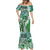 Aloha Vintage Plumeria Hawaiian Tapa Pattern Mermaid Dress Green Hawaiian Tapa Pattern - Polynesian Pride