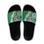 Aloha Vintage Plumeria Hawaiian Tapa Pattern Slide Sandals Green Hawaiian Tapa Pattern - Polynesian Pride