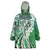Aloha Vintage Plumeria Hawaiian Tapa Pattern Wearable Blanket Hoodie Green Hawaiian Tapa Pattern - Polynesian Pride