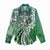 Aloha Vintage Plumeria Hawaiian Tapa Pattern Women Casual Shirt Green Hawaiian Tapa Pattern - Polynesian Pride