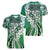 Aloha Vintage Plumeria Hawaiian Tapa Pattern Women V-Neck T-Shirt Green Hawaiian Tapa Pattern - Polynesian Pride