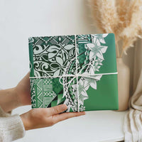 Aloha Vintage Plumeria Hawaiian Tapa Pattern Wrapping Paper Green Hawaiian Tapa Pattern - Polynesian Pride