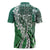 Aloha Vintage Plumeria Hawaiian Tapa Pattern Zipper Polo Shirt Green Hawaiian Tapa Pattern - Polynesian Pride