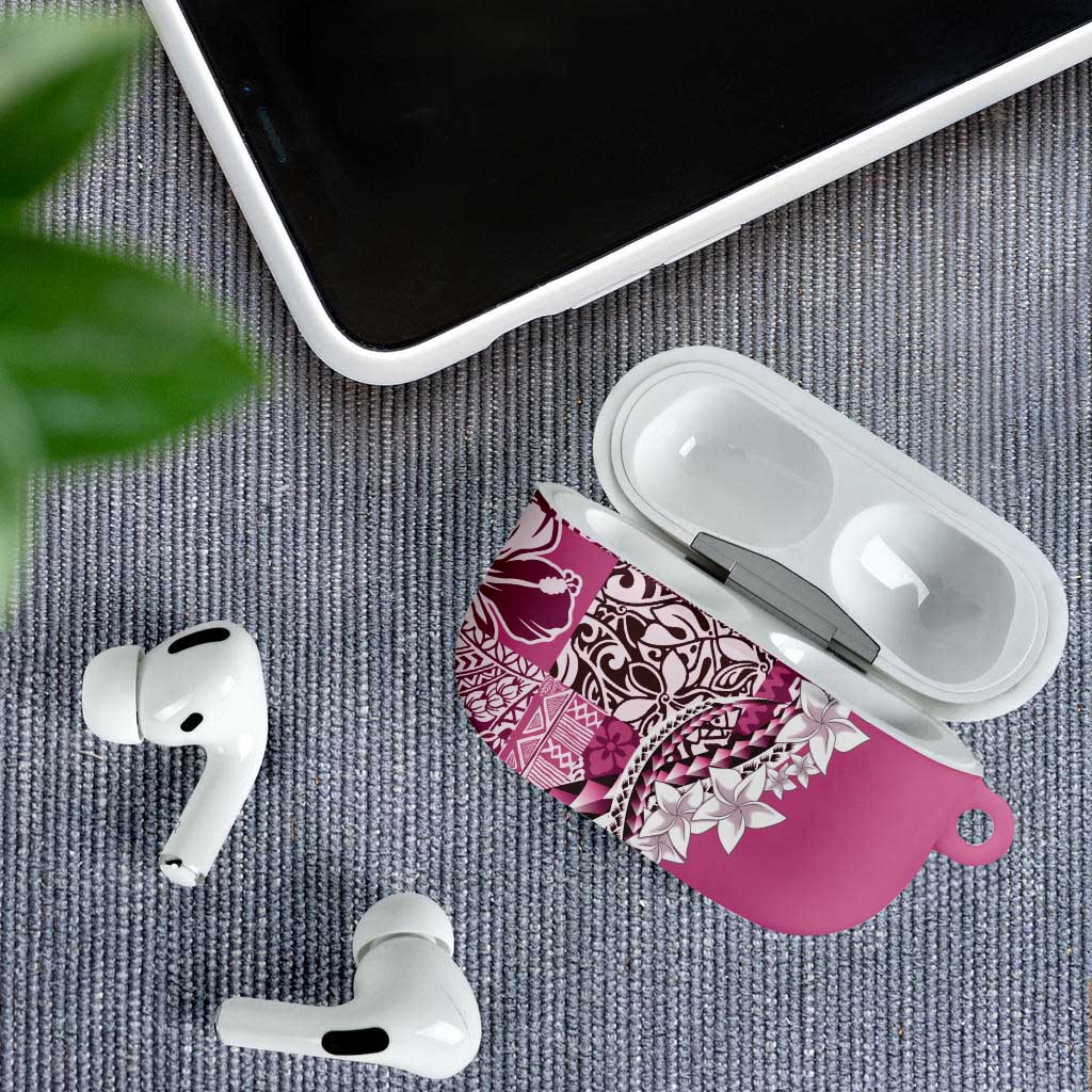 Aloha Vintage Plumeria Hawaiian Tapa Pattern AirPods Case Pink Hawaiian Tapa Pattern - Polynesian Pride