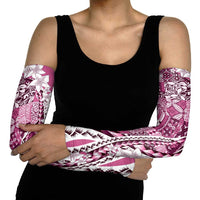 Aloha Vintage Plumeria Hawaiian Tapa Pattern Arm Sleeves Pink Hawaiian Tapa Pattern - Polynesian Pride