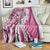 Aloha Vintage Plumeria Hawaiian Tapa Pattern Blanket Pink Hawaiian Tapa Pattern - Polynesian Pride