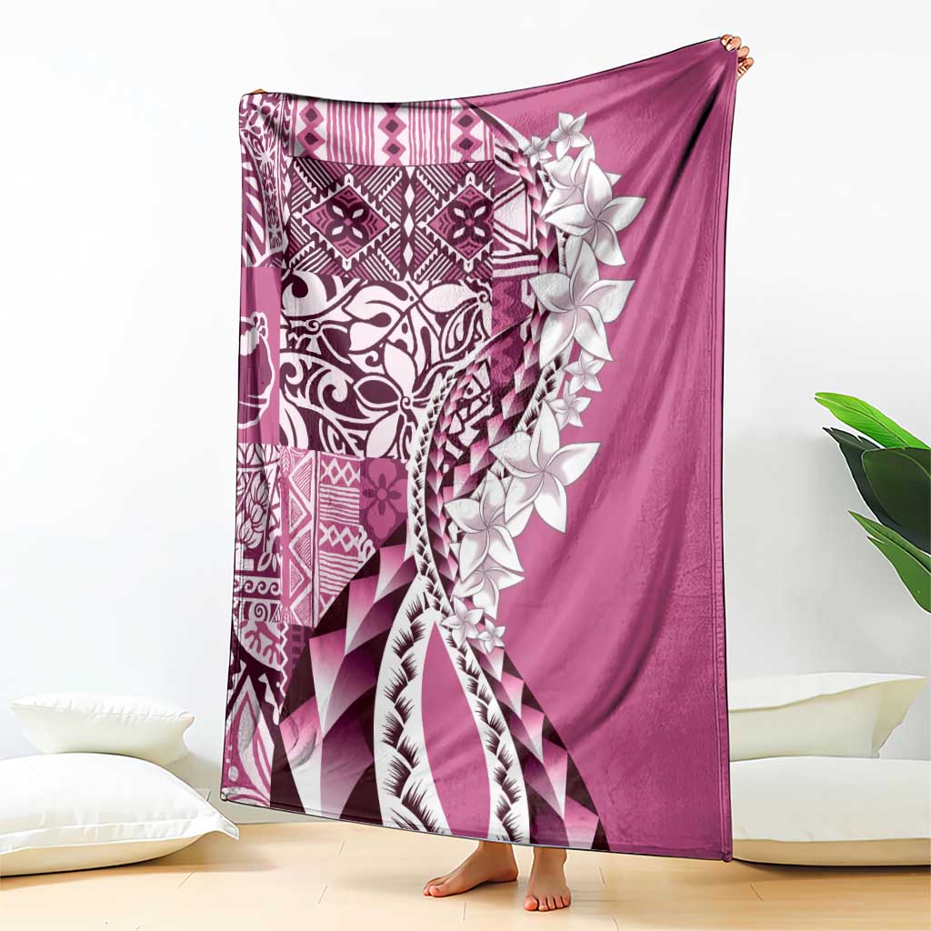 Aloha Vintage Plumeria Hawaiian Tapa Pattern Blanket Pink Hawaiian Tapa Pattern - Polynesian Pride