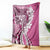 Aloha Vintage Plumeria Hawaiian Tapa Pattern Blanket Pink Hawaiian Tapa Pattern - Polynesian Pride