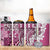 Aloha Vintage Plumeria Hawaiian Tapa Pattern 4 in 1 Can Cooler Tumbler Pink Hawaiian Tapa Pattern - Polynesian Pride