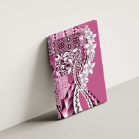 Aloha Vintage Plumeria Hawaiian Tapa Pattern Canvas Wall Art Pink Hawaiian Tapa Pattern - Polynesian Pride