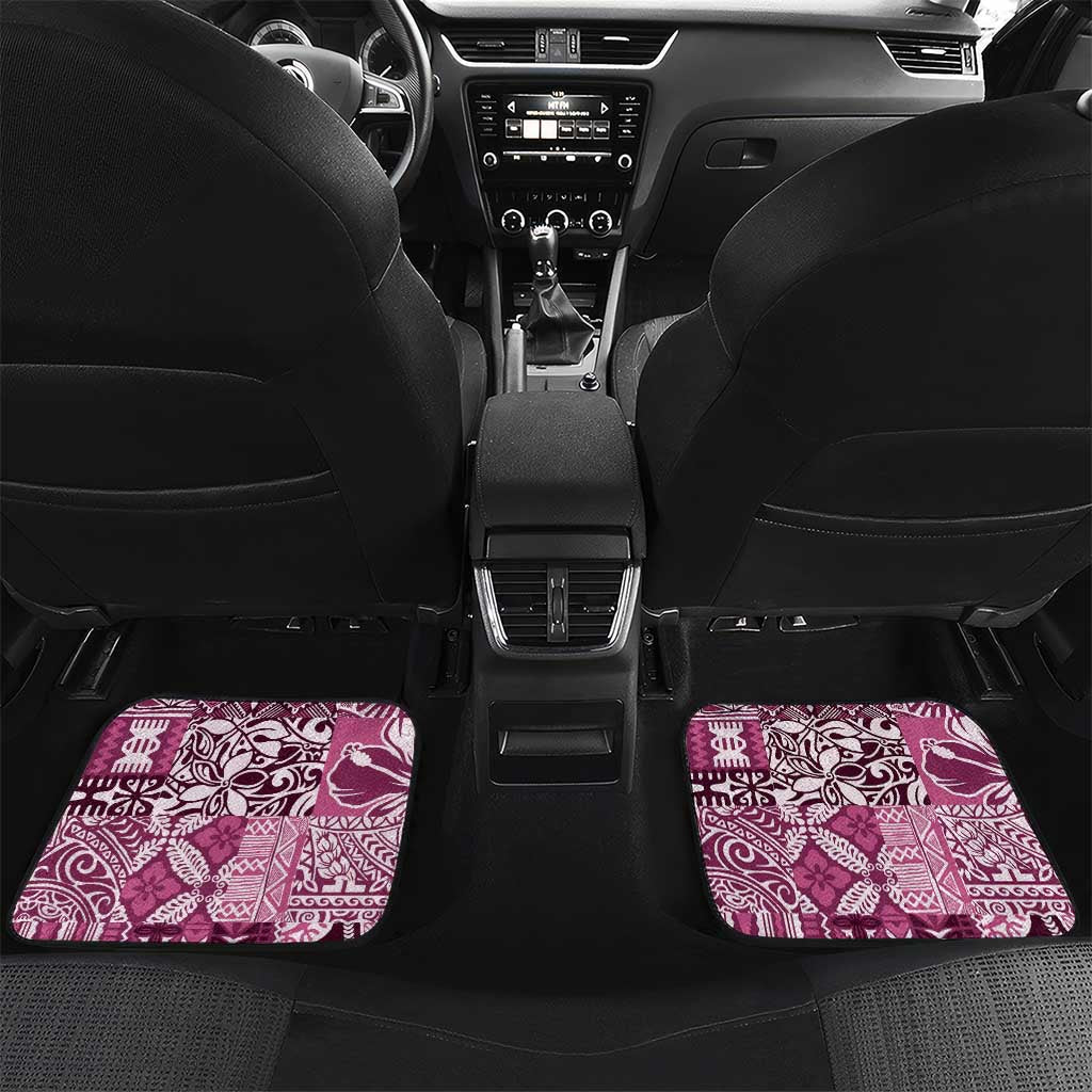 Aloha Vintage Plumeria Hawaiian Tapa Pattern Car Mats Pink Hawaiian Tapa Pattern - Polynesian Pride