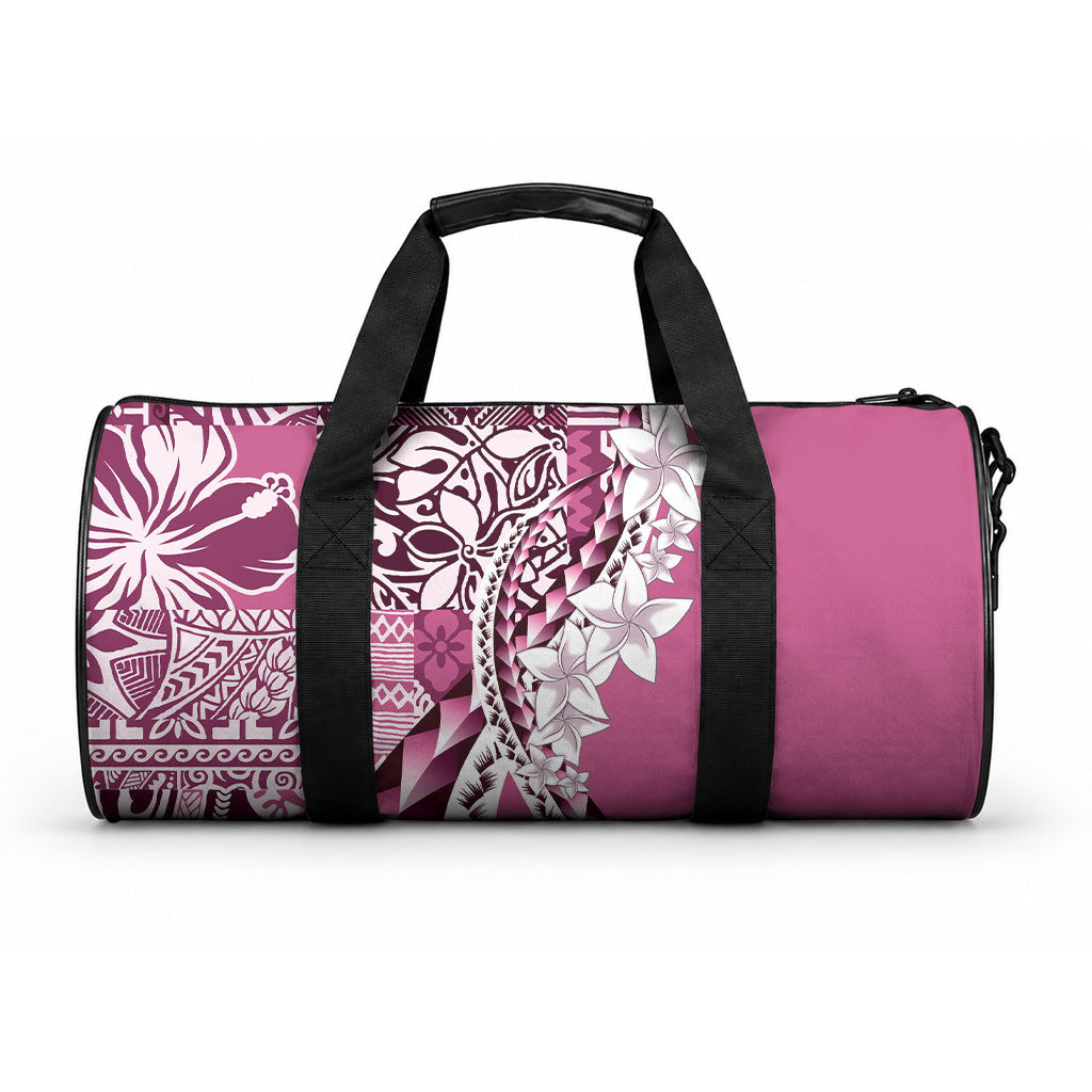Aloha Vintage Plumeria Hawaiian Tapa Pattern Duffle Bag Pink Hawaiian Tapa Pattern LT9 One size Pink - Polynesian Pride
