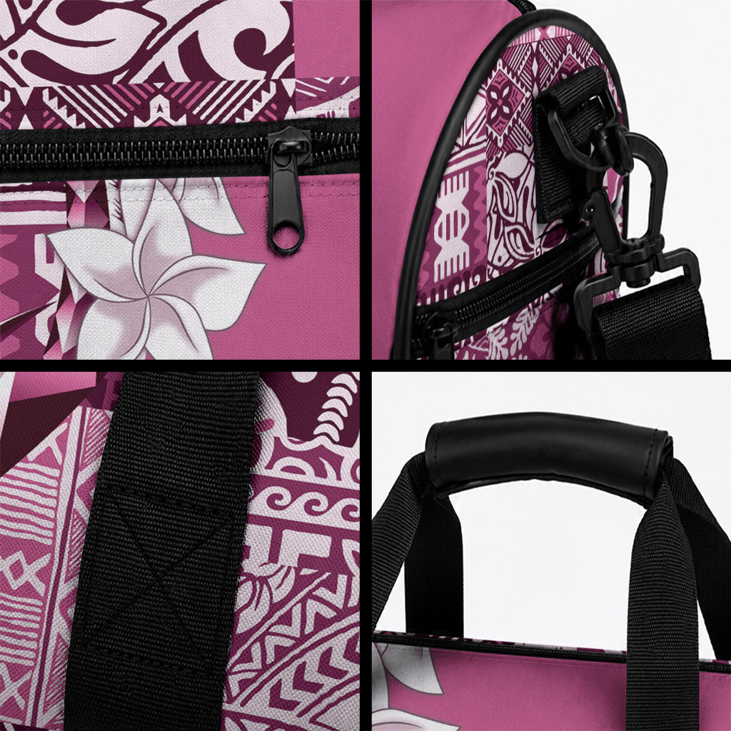 Aloha Vintage Plumeria Hawaiian Tapa Pattern Duffle Bag Pink Hawaiian Tapa Pattern LT9 - Polynesian Pride
