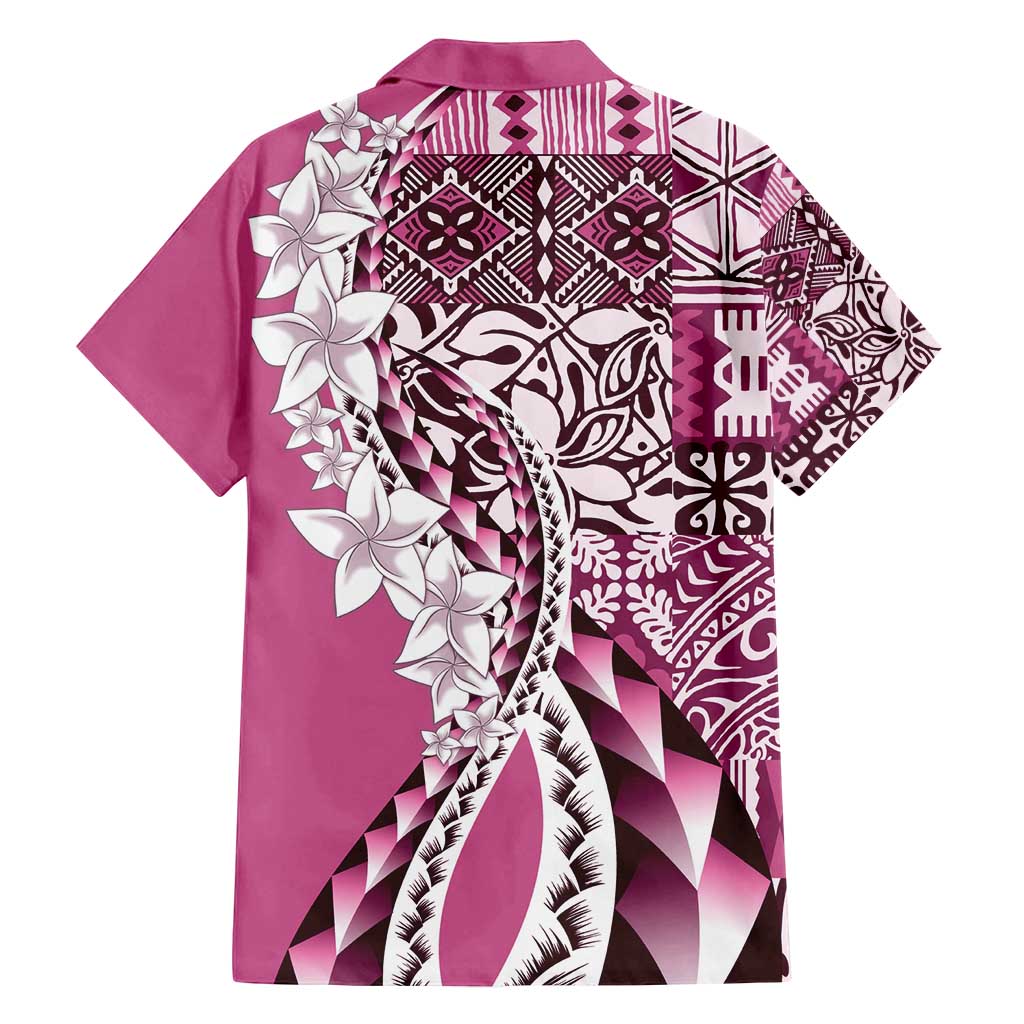 Aloha Vintage Plumeria Hawaiian Tapa Pattern Family Matching Tank Maxi Dress and Hawaiian Shirt Pink Hawaiian Tapa Pattern - Polynesian Pride