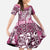 Aloha Vintage Plumeria Hawaiian Tapa Pattern Kid Short Sleeve Dress Pink Hawaiian Tapa Pattern - Polynesian Pride