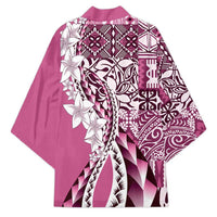 Aloha Vintage Plumeria Hawaiian Tapa Pattern Kimono Pink Hawaiian Tapa Pattern - Polynesian Pride