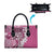 Aloha Vintage Plumeria Hawaiian Tapa Pattern Leather Bag Pink Hawaiian Tapa Pattern - Polynesian Pride