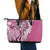 Aloha Vintage Plumeria Hawaiian Tapa Pattern Leather Tote Bag Pink Hawaiian Tapa Pattern - Polynesian Pride