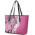 Aloha Vintage Plumeria Hawaiian Tapa Pattern Leather Tote Bag Pink Hawaiian Tapa Pattern - Polynesian Pride