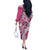Aloha Vintage Plumeria Hawaiian Tapa Pattern Off The Shoulder Long Sleeve Dress Pink Hawaiian Tapa Pattern - Polynesian Pride
