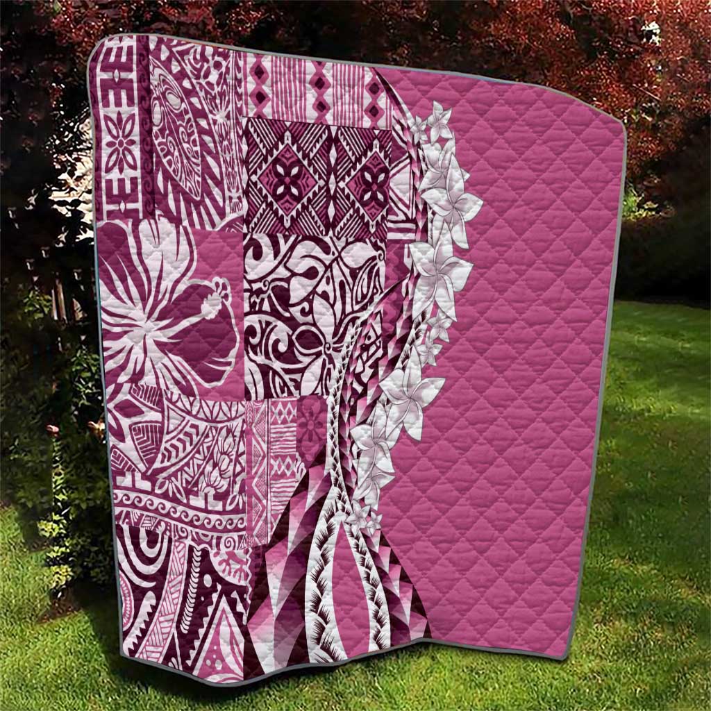 Aloha Vintage Plumeria Hawaiian Tapa Pattern Quilt Pink Hawaiian Tapa Pattern - Polynesian Pride