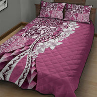 Aloha Vintage Plumeria Hawaiian Tapa Pattern Quilt Bed Set Pink Hawaiian Tapa Pattern - Polynesian Pride